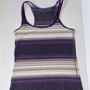Lululemon Purple, Grey, Mint, and White striped tank
